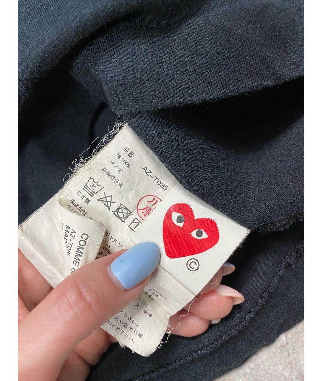 COMME DES GARÇONS Черная хлопковая футболка, фото 5