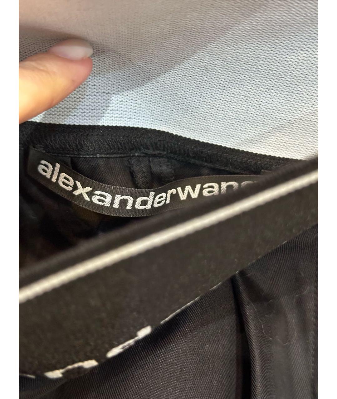 ALEXANDER WANG Черные хлопковые брюки широкие, фото 4
