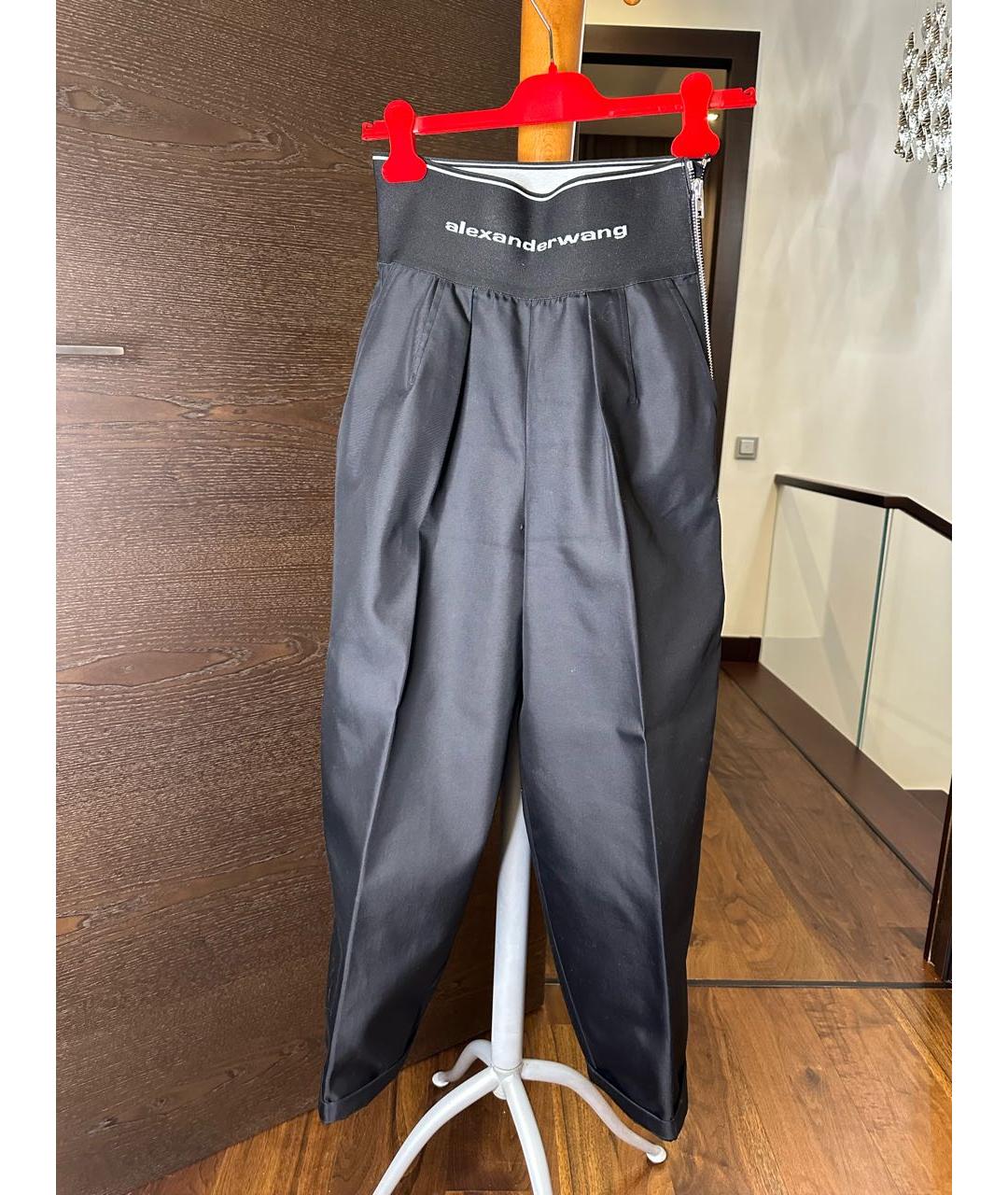ALEXANDER WANG Черные хлопковые брюки широкие, фото 2