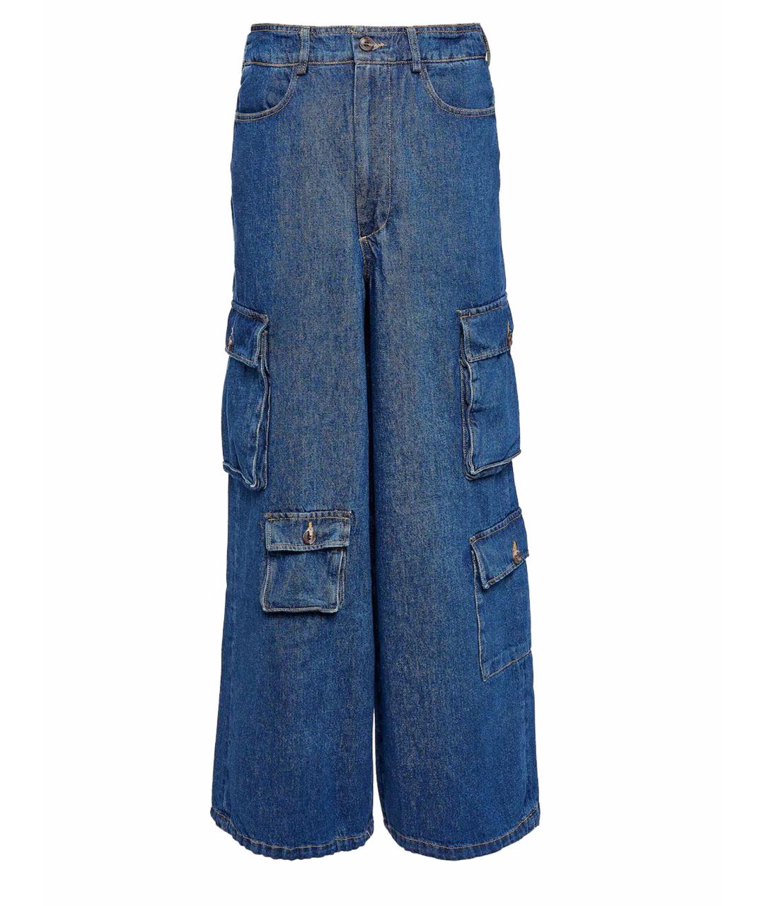 THE FRANKIE SHOP Синие хлопковые прямые джинсы, фото 1