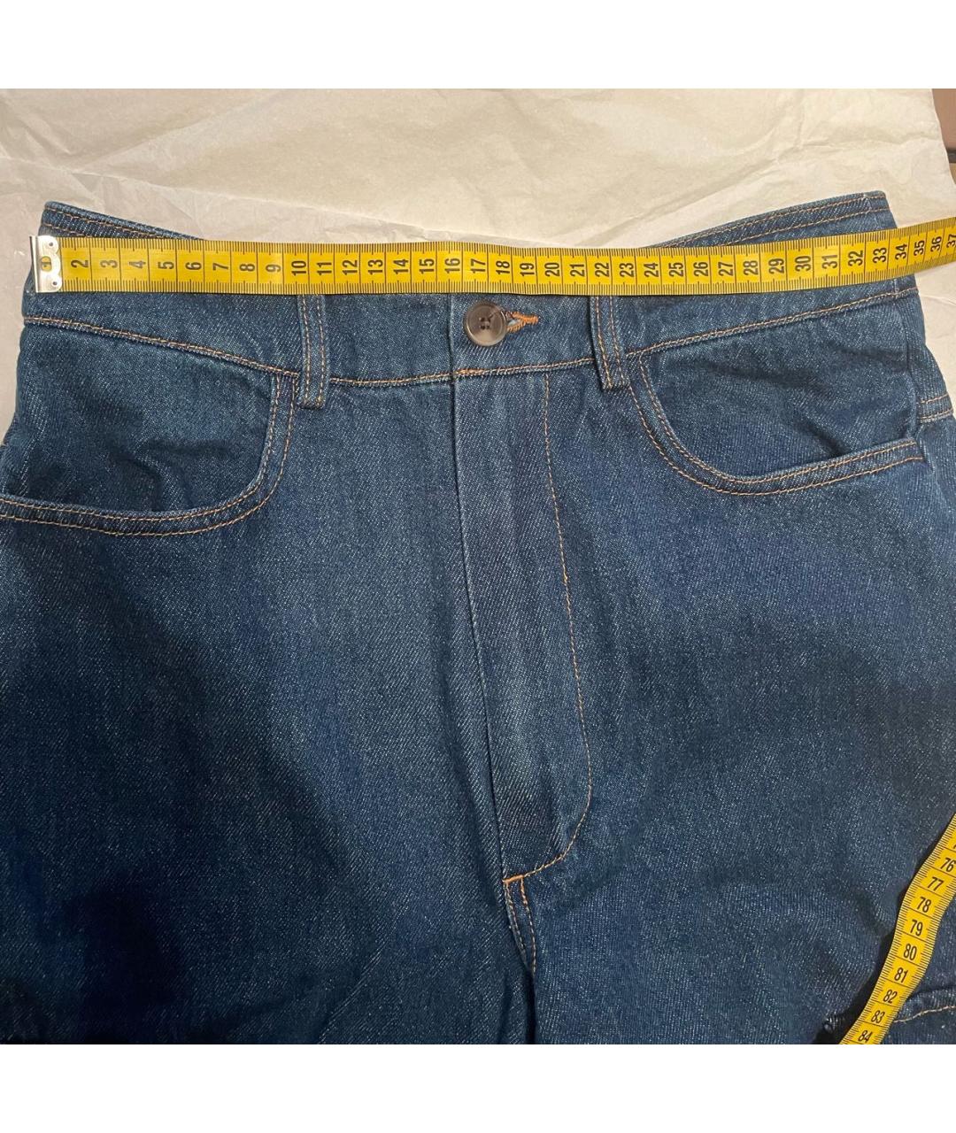 THE FRANKIE SHOP Синие хлопковые прямые джинсы, фото 3