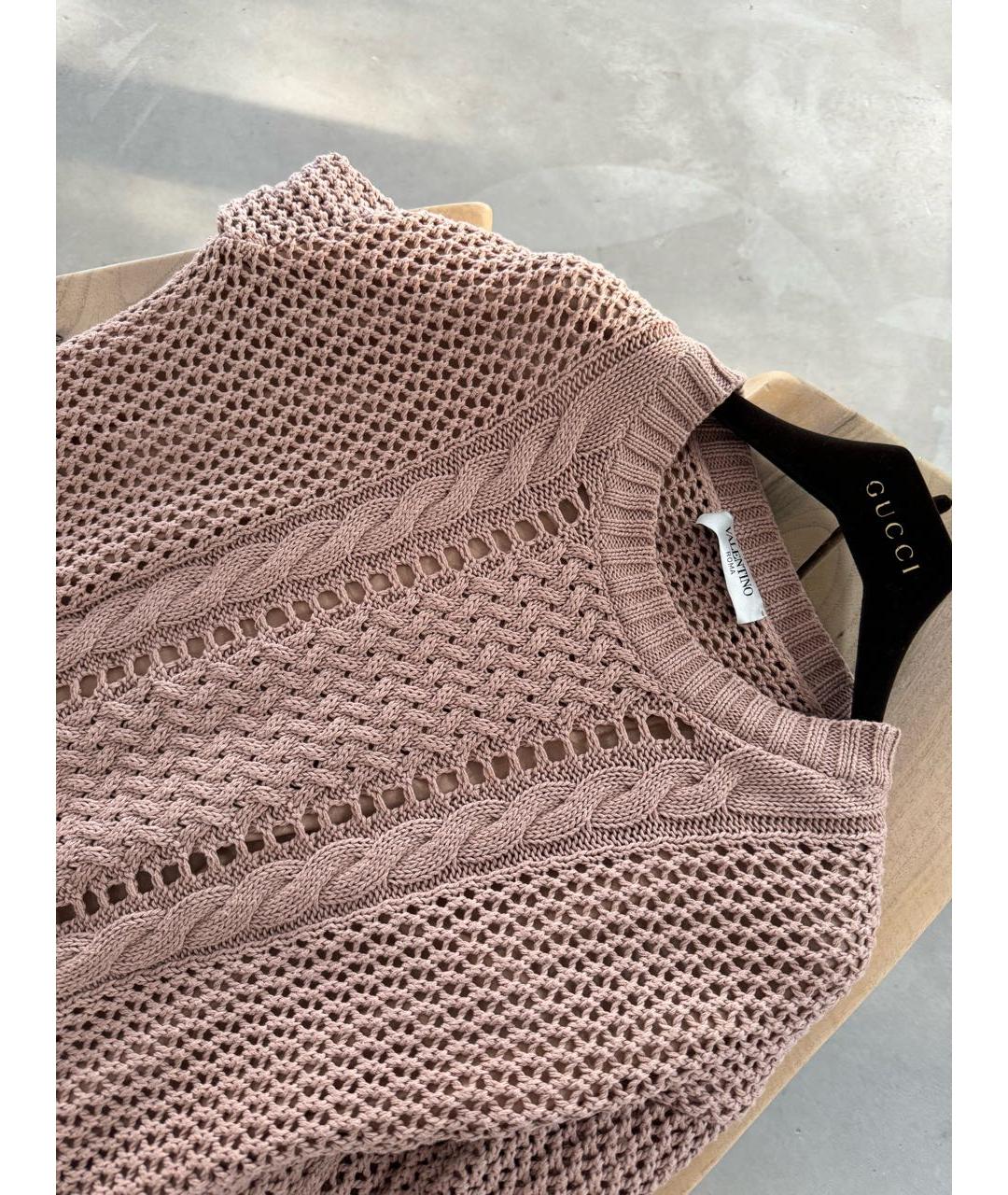 VALENTINO Розовый хлопковый джемпер / свитер, фото 2