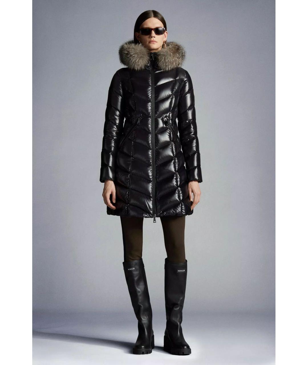 MONCLER Черный пуховик, фото 2