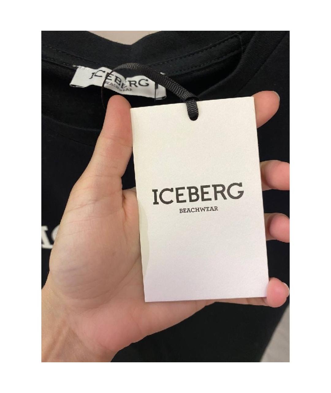 ICEBERG Черная хлопковая футболка, фото 3