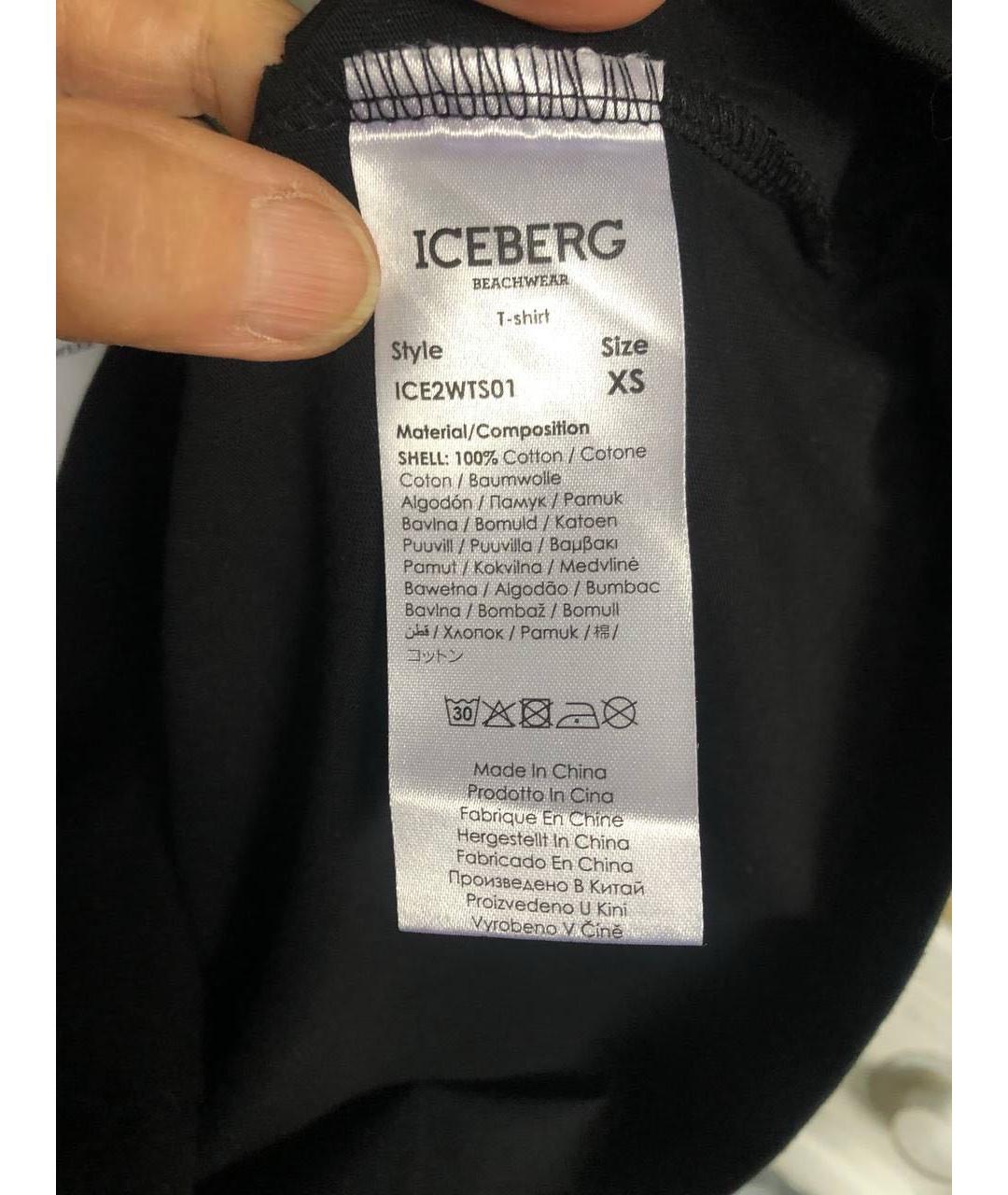 ICEBERG Черная хлопковая футболка, фото 7