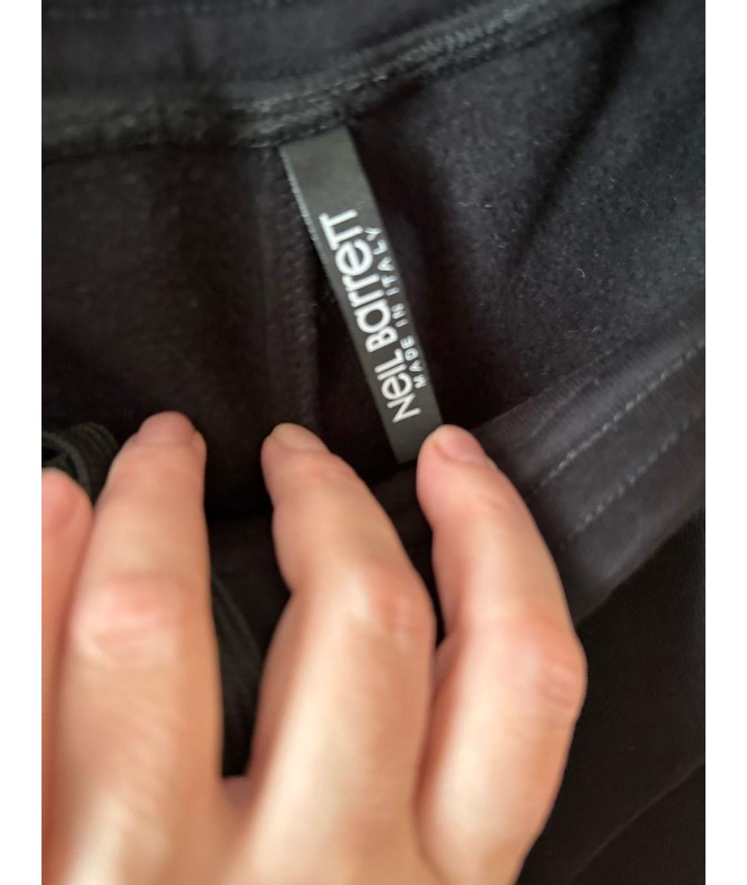 NEIL BARRETT Черные хлопковые повседневные брюки, фото 5