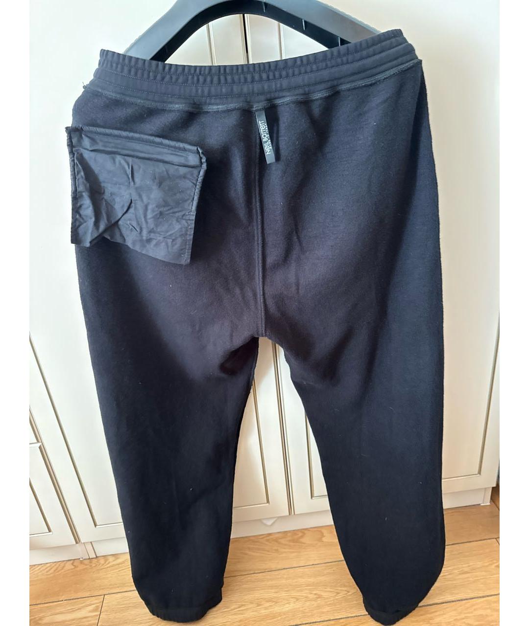 NEIL BARRETT Черные хлопковые повседневные брюки, фото 3