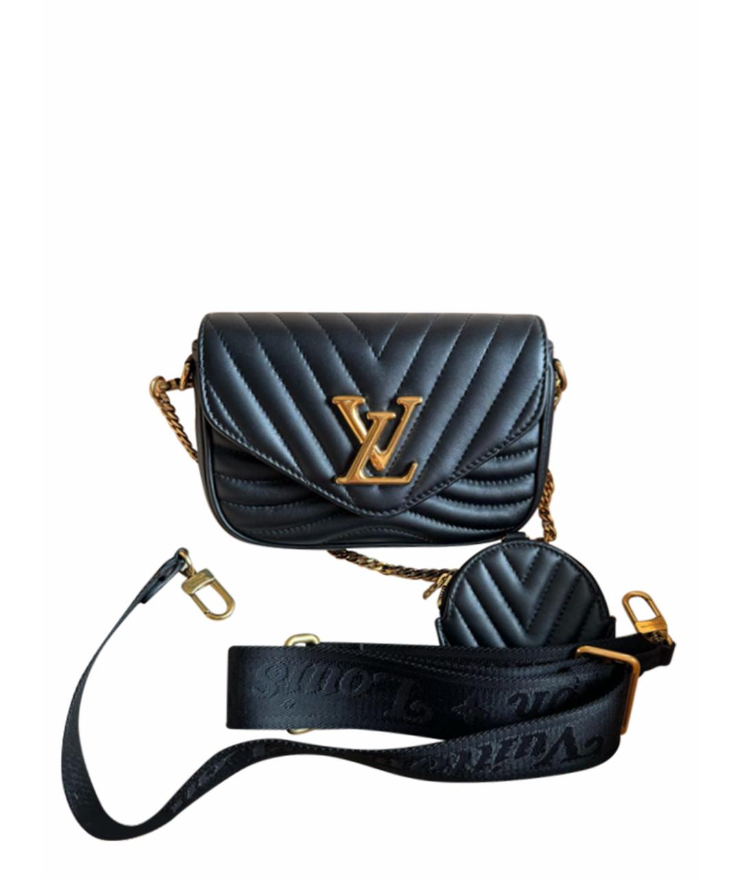 LOUIS VUITTON Черная кожаная сумка через плечо, фото 1