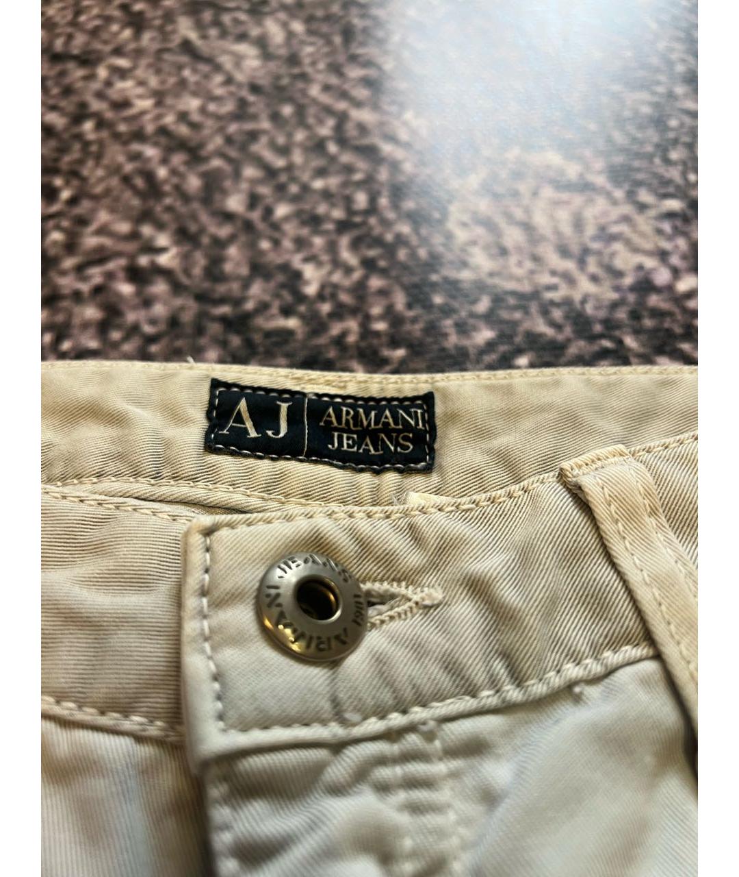 ARMANI JEANS Бежевые хлопковые брюки чинос, фото 5