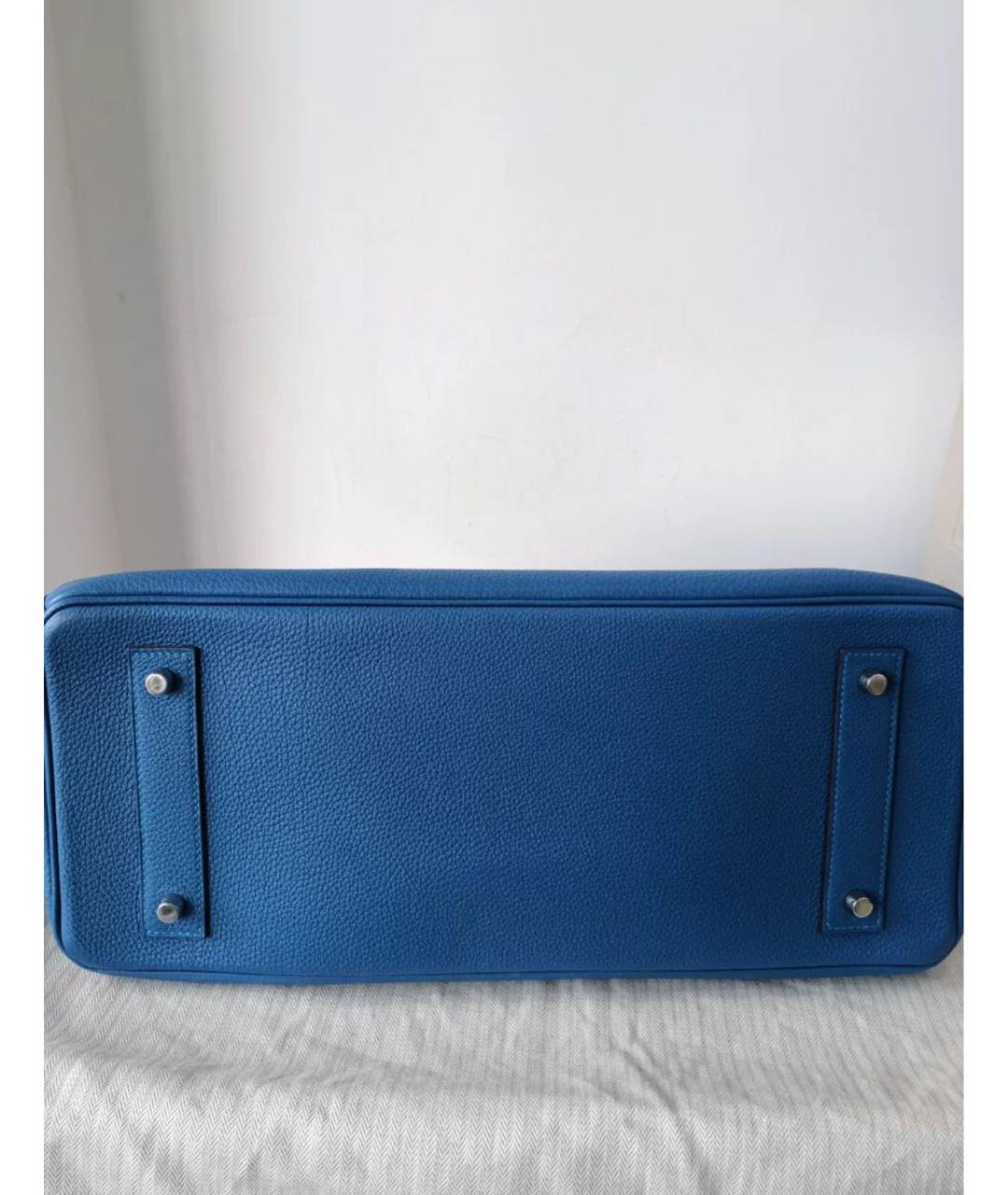 HERMES PRE-OWNED Синяя кожаная сумка с короткими ручками, фото 7