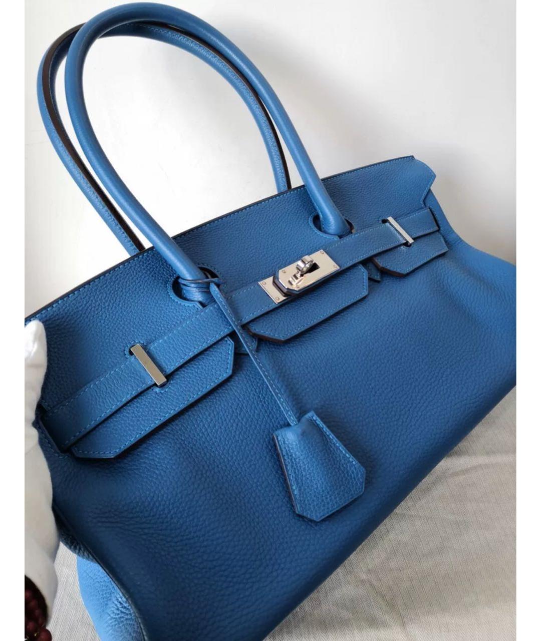 HERMES PRE-OWNED Синяя кожаная сумка с короткими ручками, фото 2