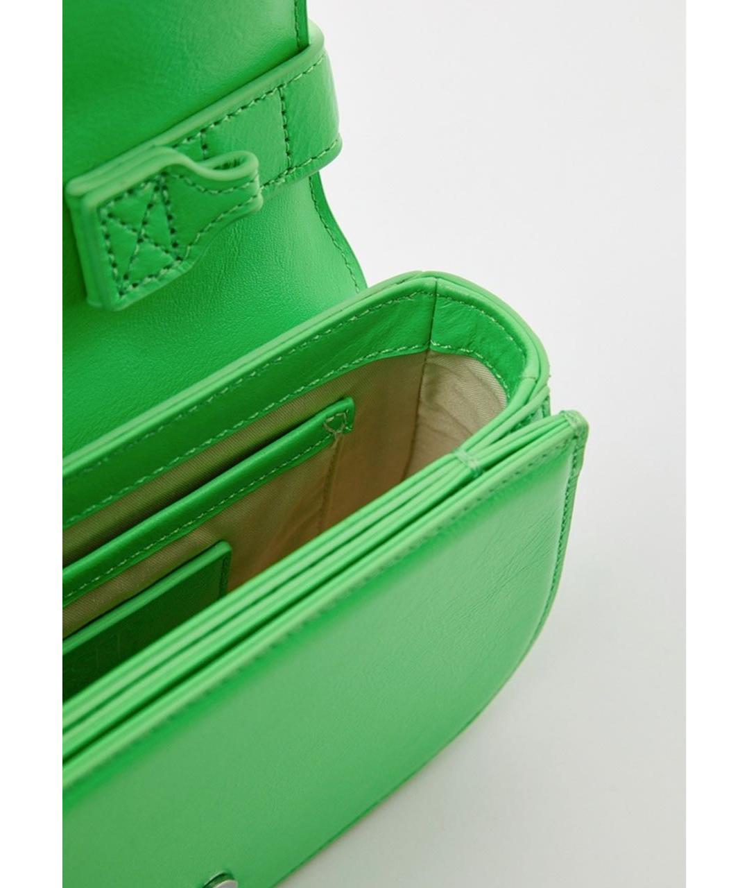 DIESEL Зеленая кожаная сумка с короткими ручками, фото 4