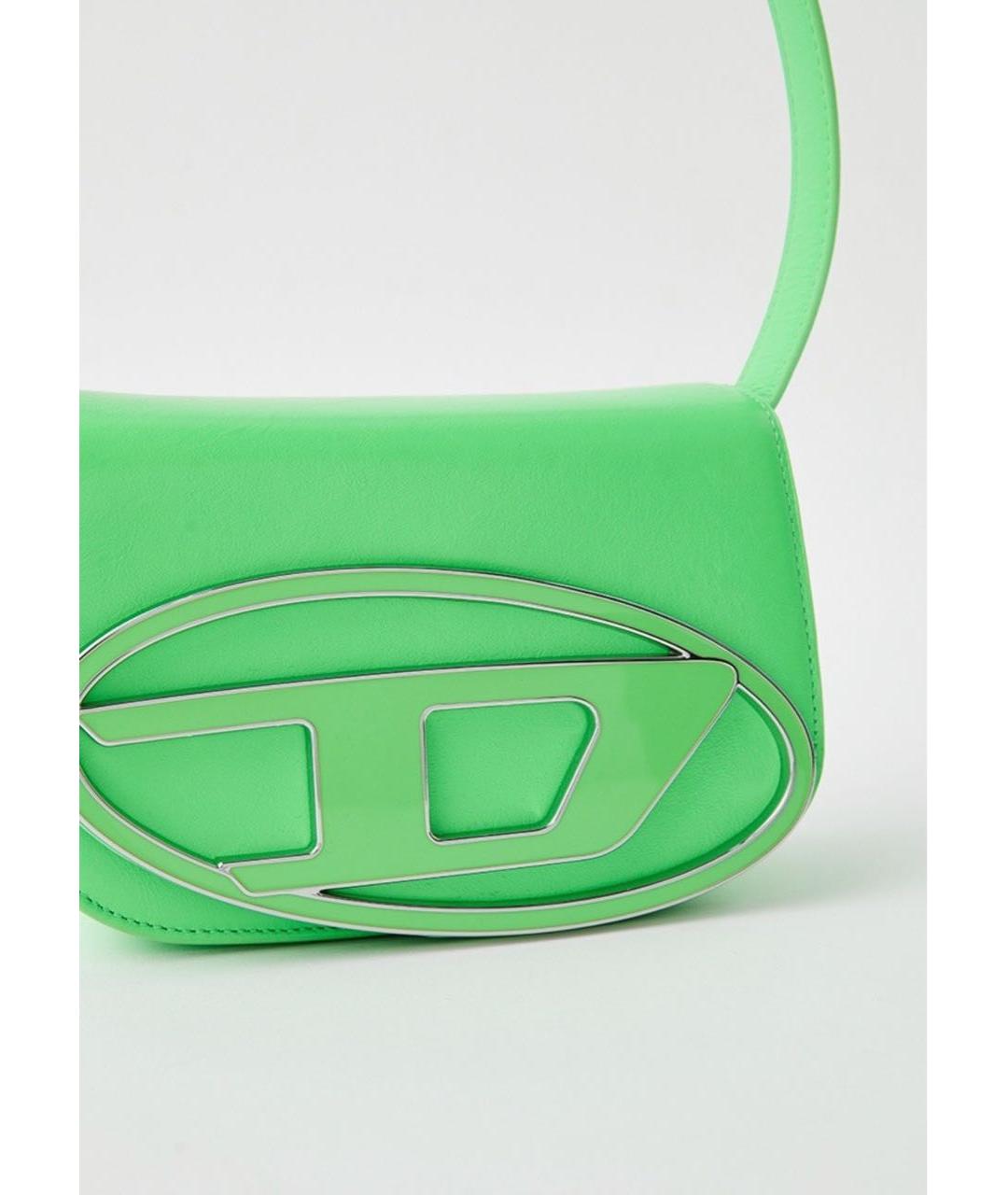 DIESEL Зеленая кожаная сумка с короткими ручками, фото 3