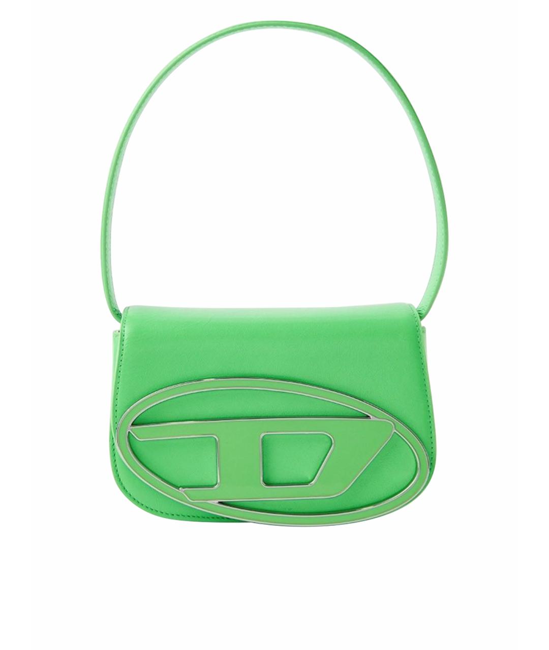 DIESEL Зеленая кожаная сумка с короткими ручками, фото 1