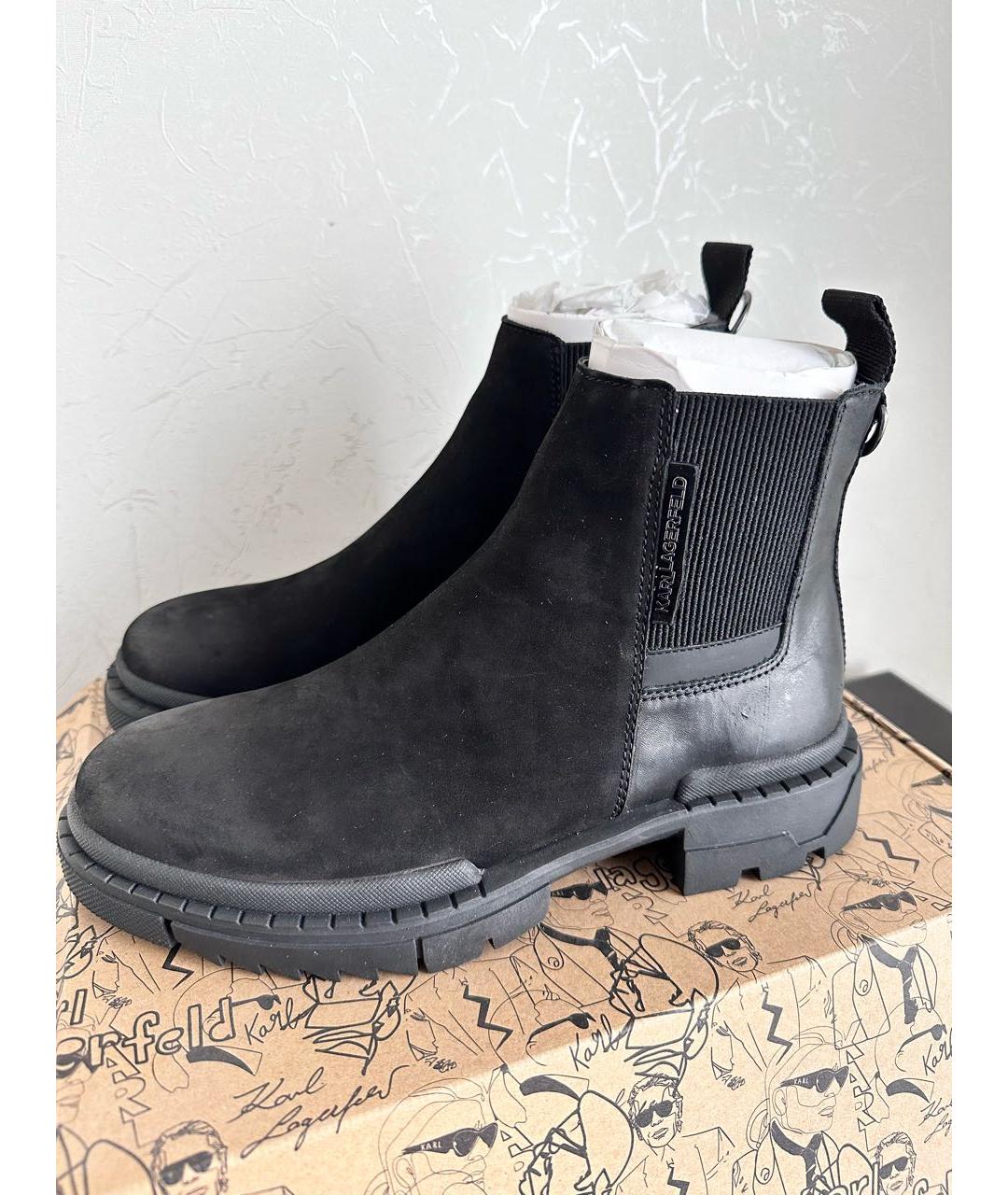 KARL LAGERFELD Черные замшевые высокие ботинки, фото 7