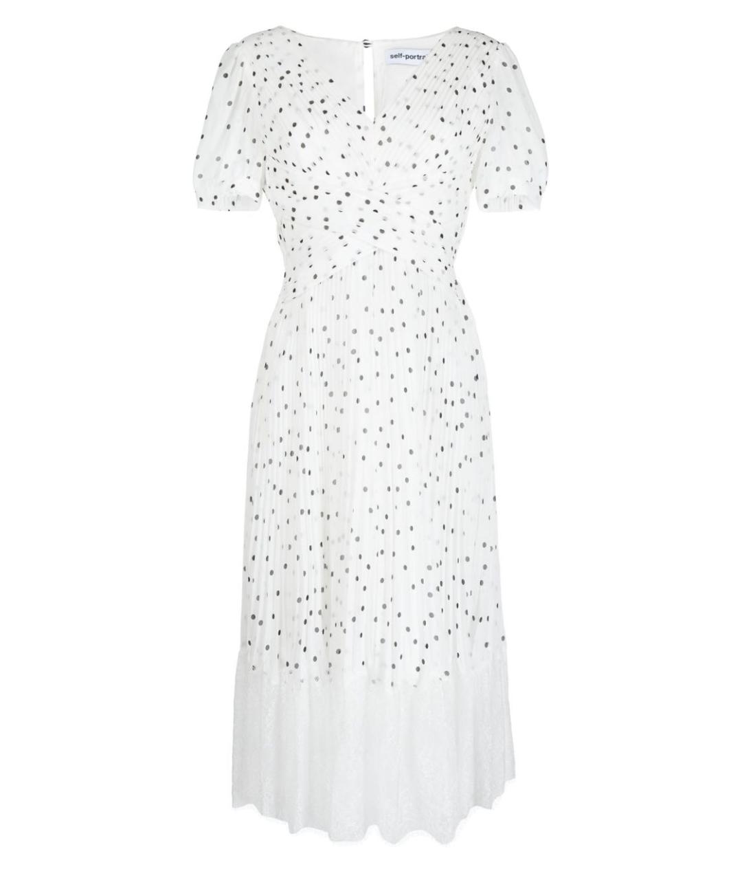 SELF-PORTRAIT Белое полиэстеровое повседневное платье, фото 1
