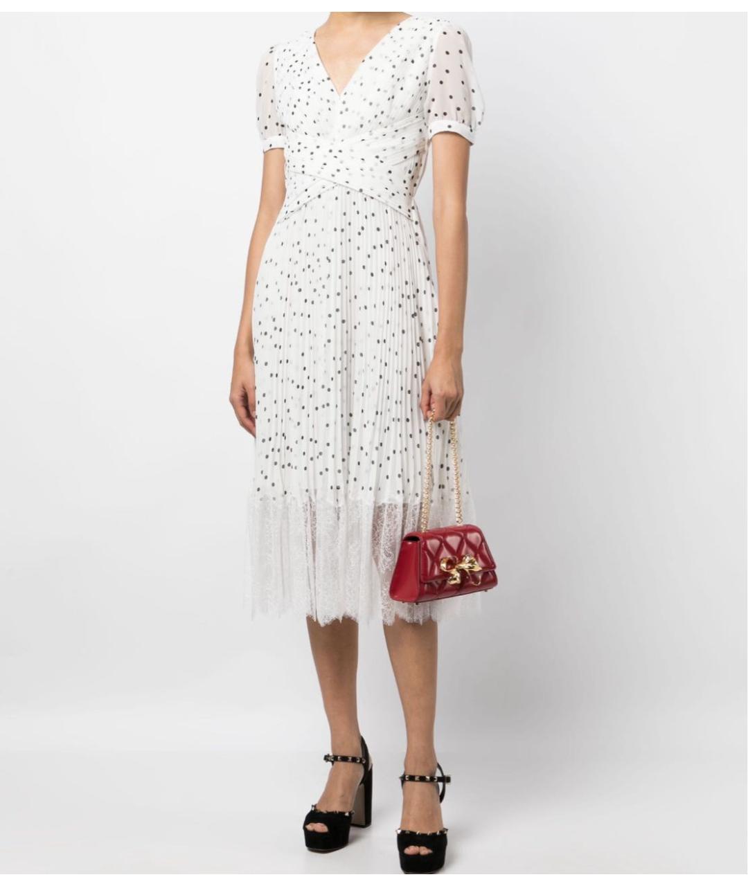 SELF-PORTRAIT Белое полиэстеровое повседневное платье, фото 2