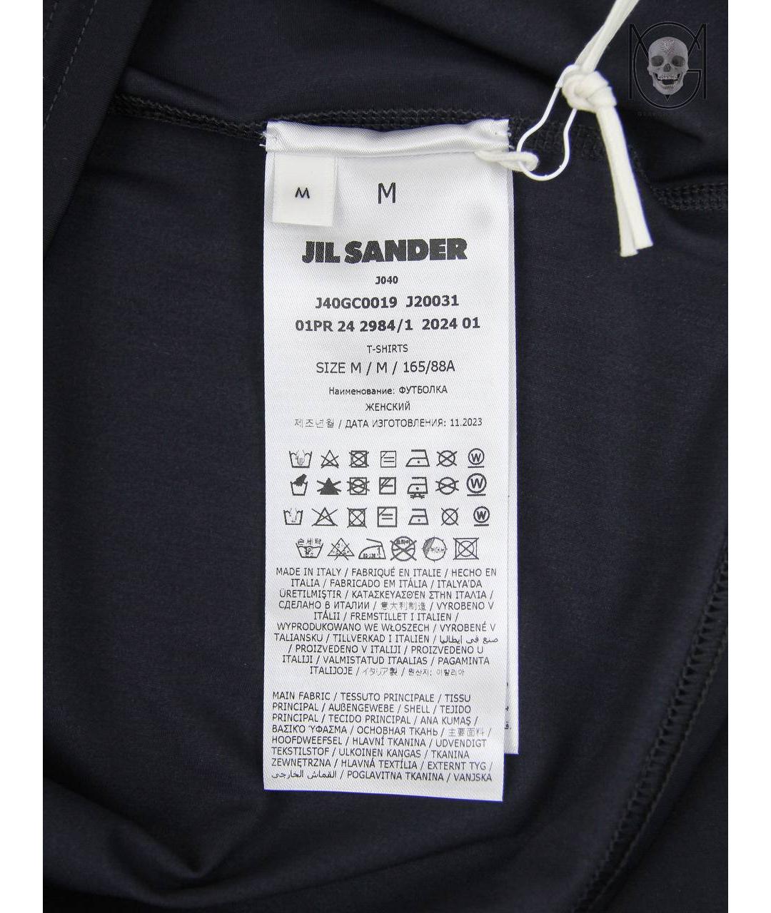 JIL SANDER Черная полиамидовая футболка, фото 3