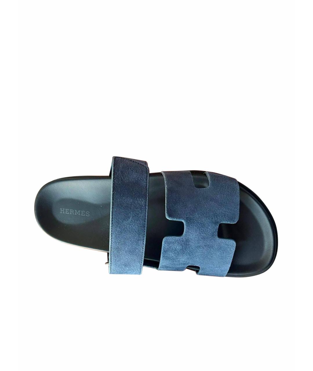 HERMES PRE-OWNED Темно-синие замшевые сандалии, фото 1