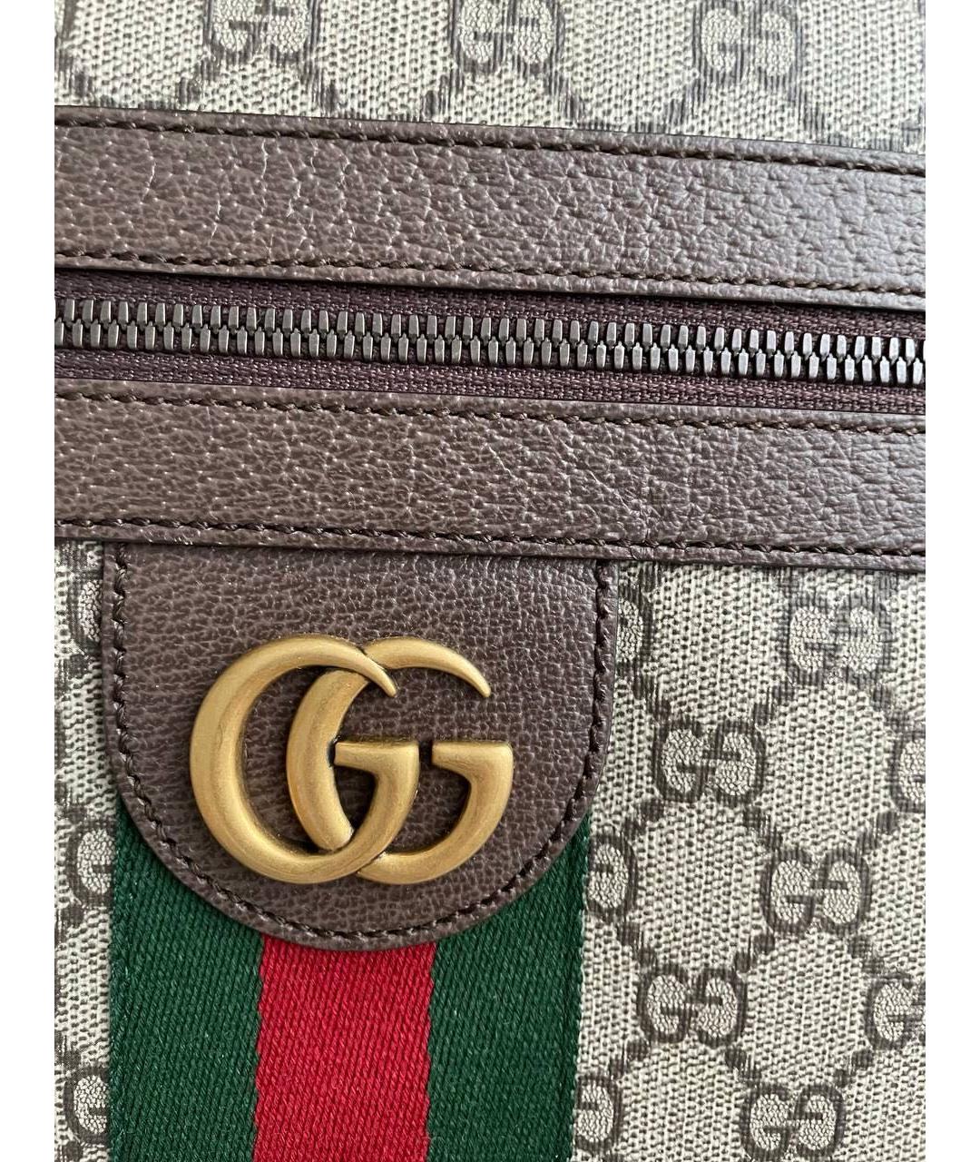 GUCCI Бежевая кожаная сумка на плечо, фото 7