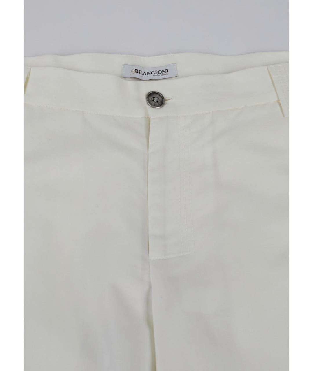 BILANCIONI Белые льняные классические брюки, фото 4