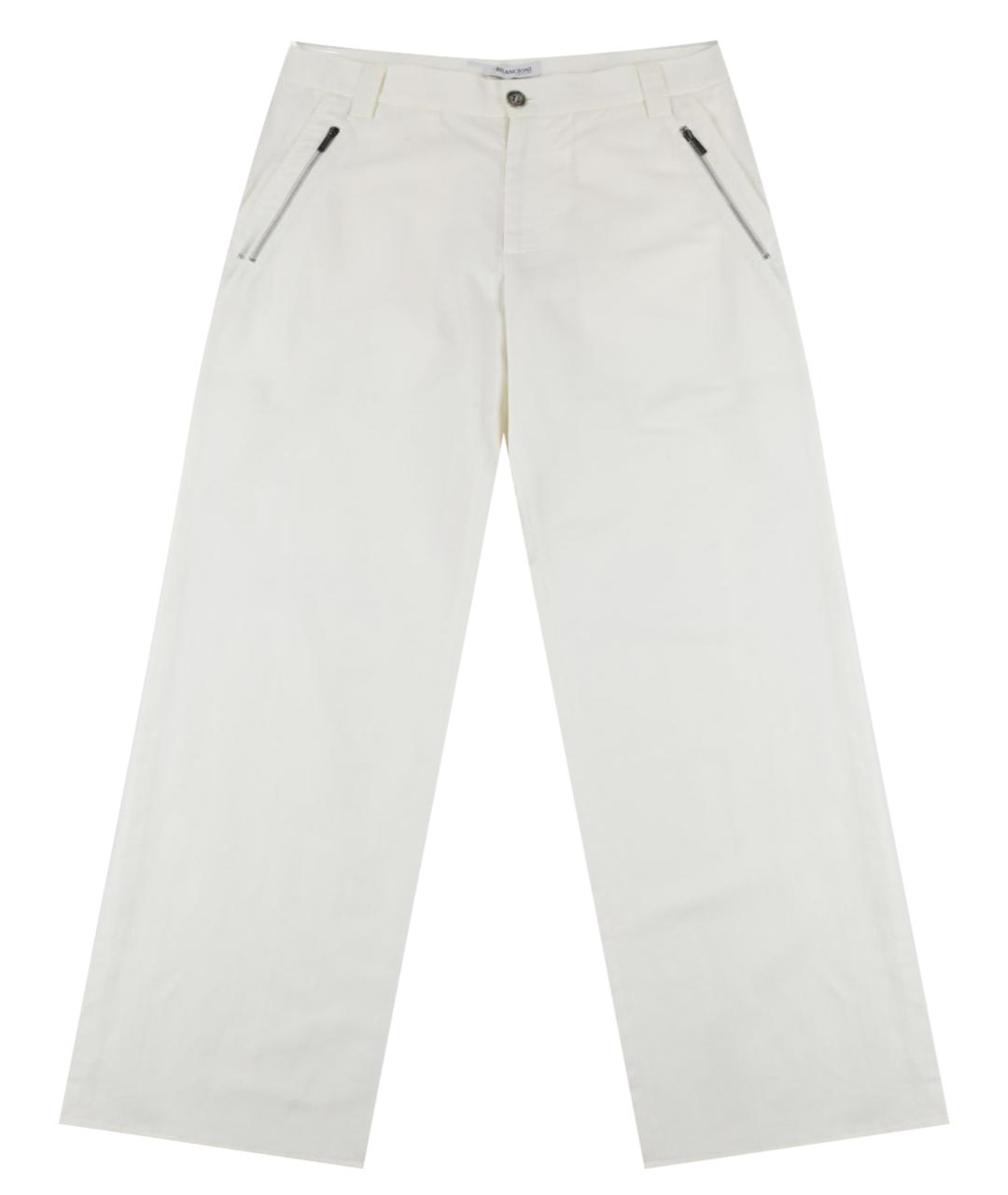 BILANCIONI Белые льняные классические брюки, фото 1
