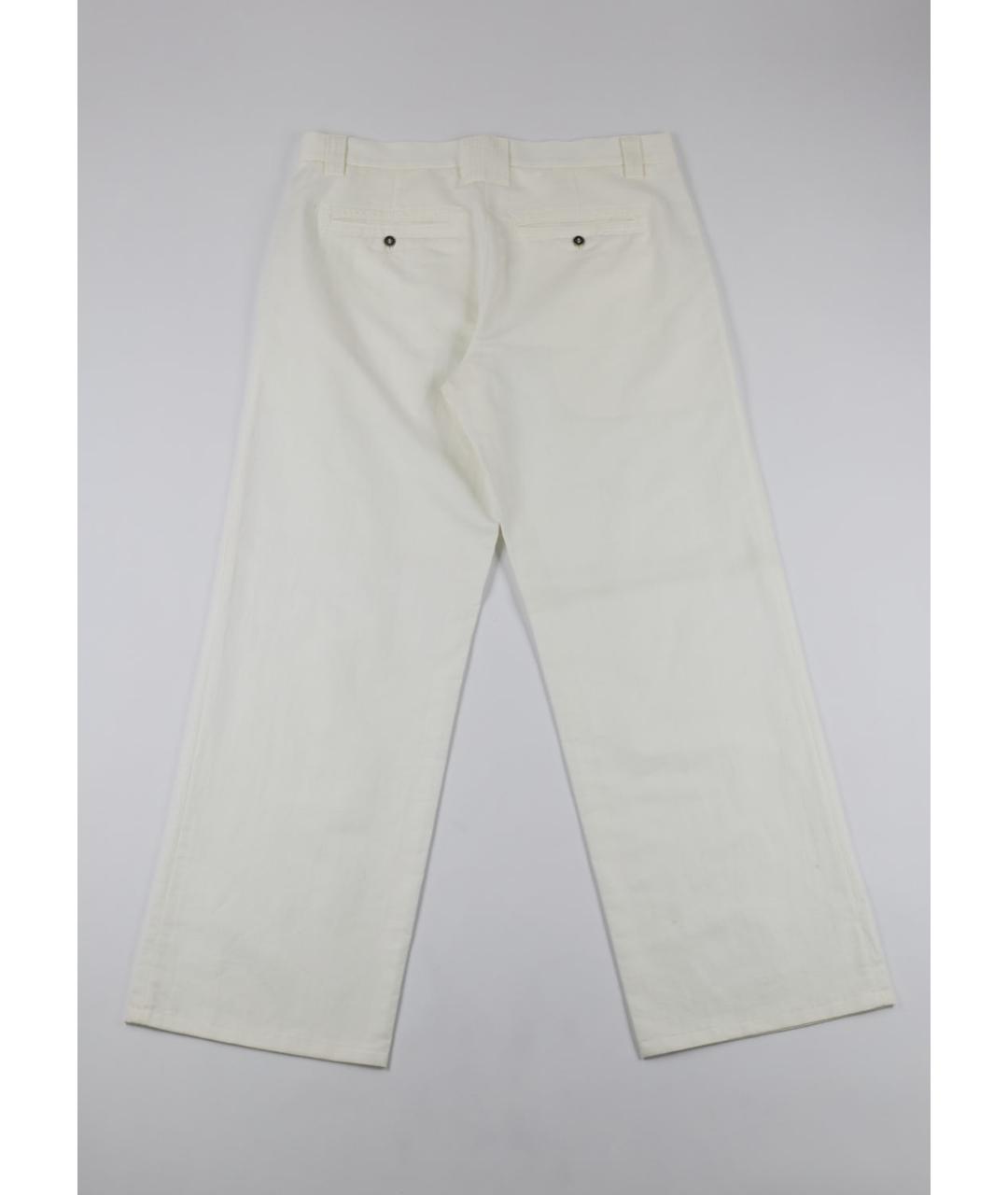 BILANCIONI Белые льняные классические брюки, фото 2