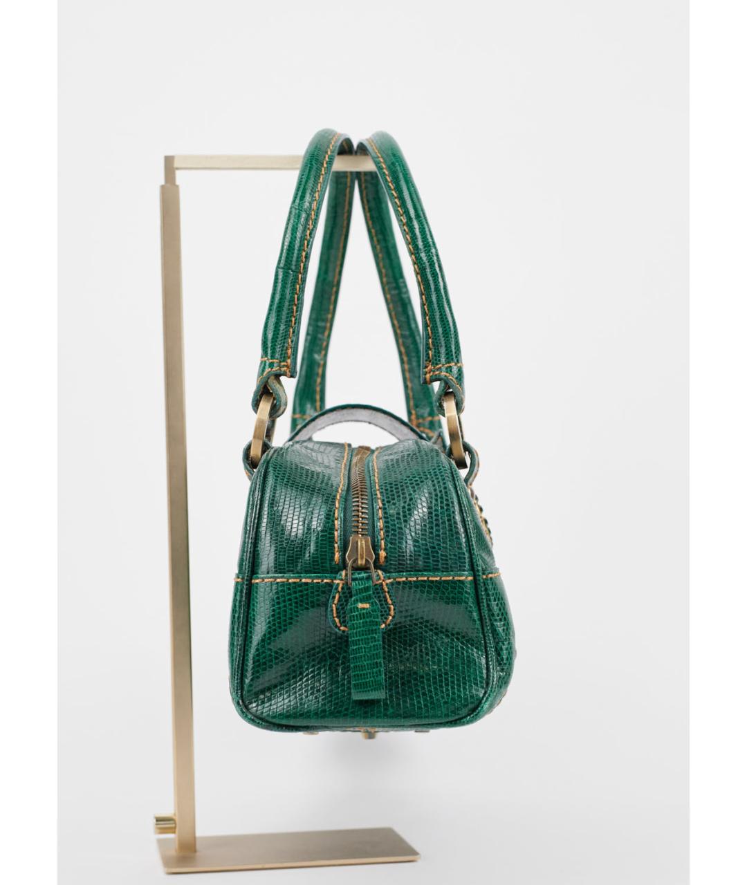VALENTINO Зеленая кожаная сумка с короткими ручками, фото 2
