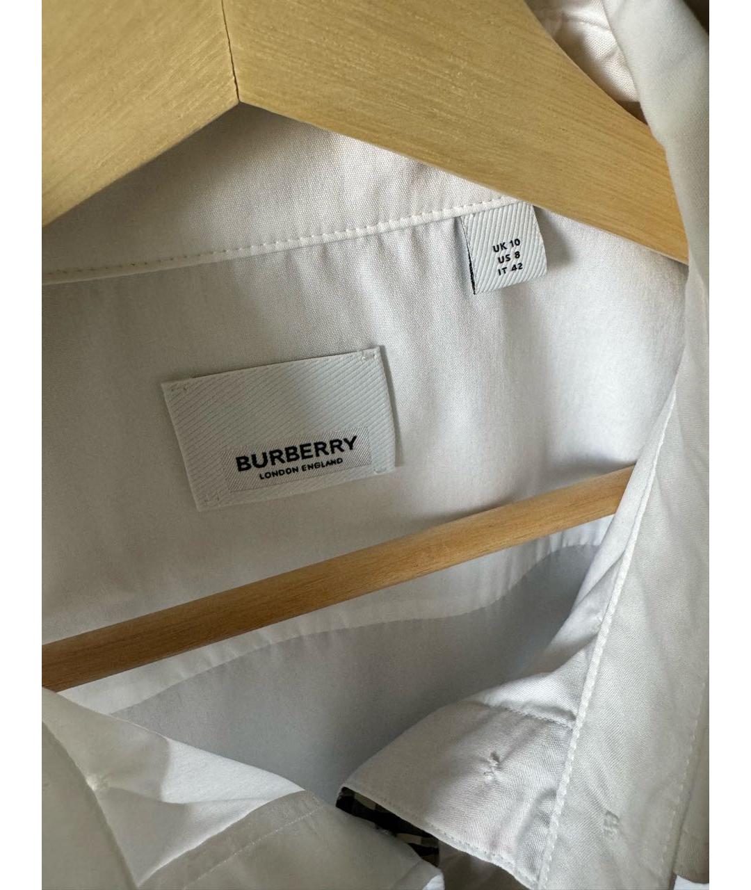 BURBERRY Белая хлопковая рубашка, фото 8