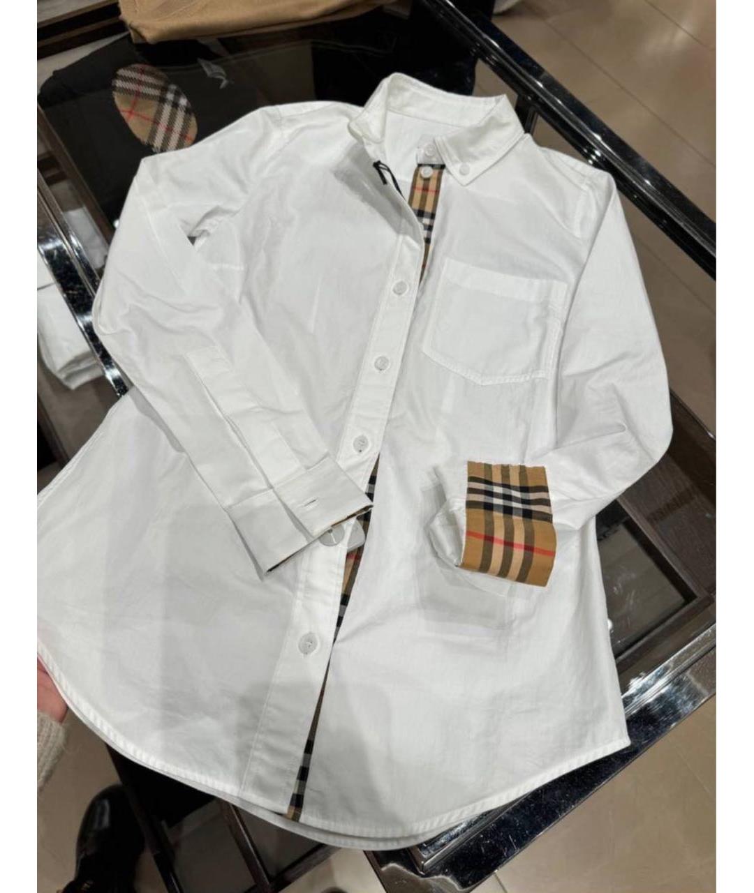 BURBERRY Белая хлопковая рубашка, фото 9