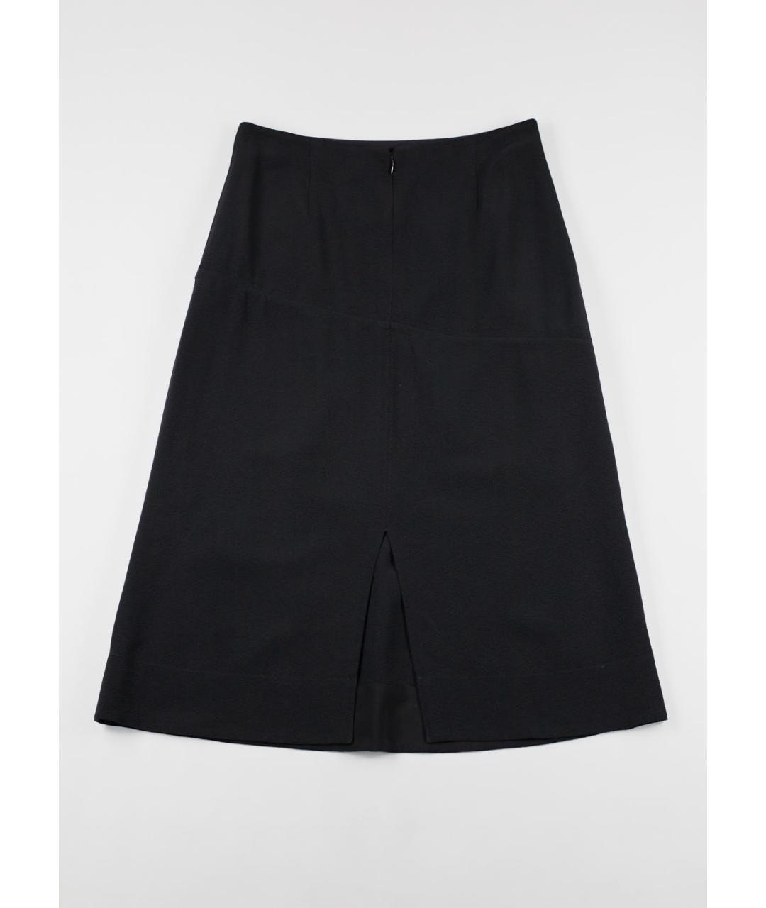 CELINE Черная шелковая юбка миди, фото 2
