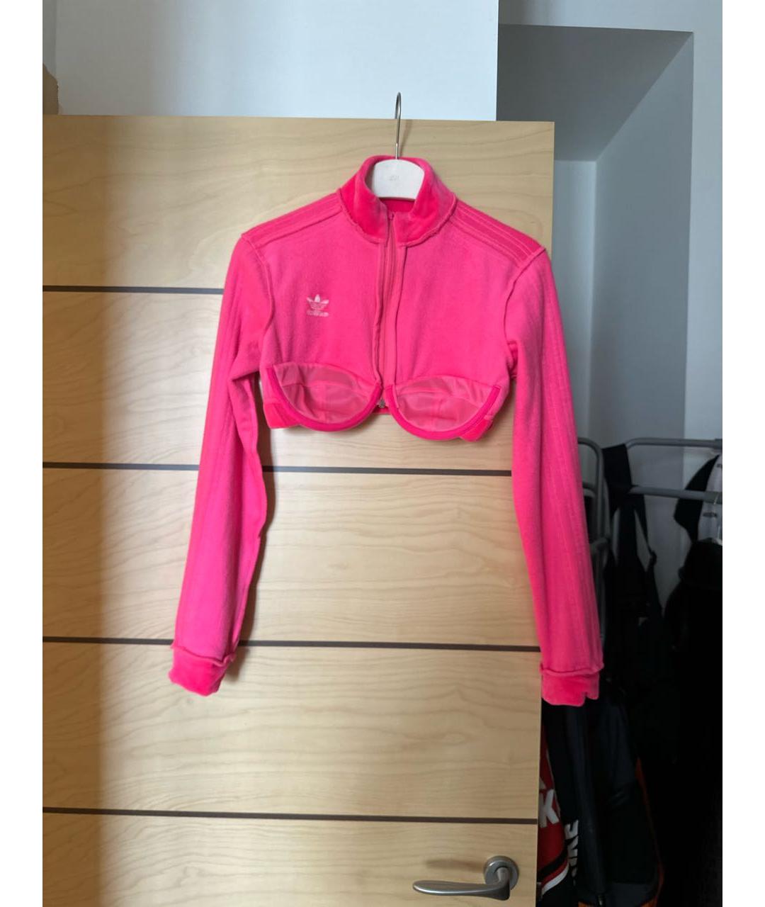 ADIDAS Розовая полиэстеровая спортивная куртка, фото 2