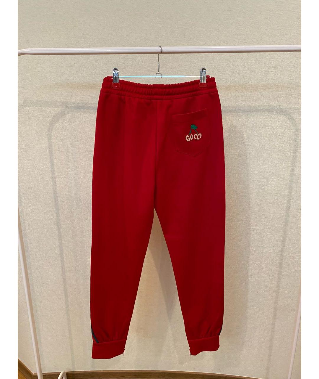 GUCCI Красные хлопковые спортивные брюки и шорты, фото 2