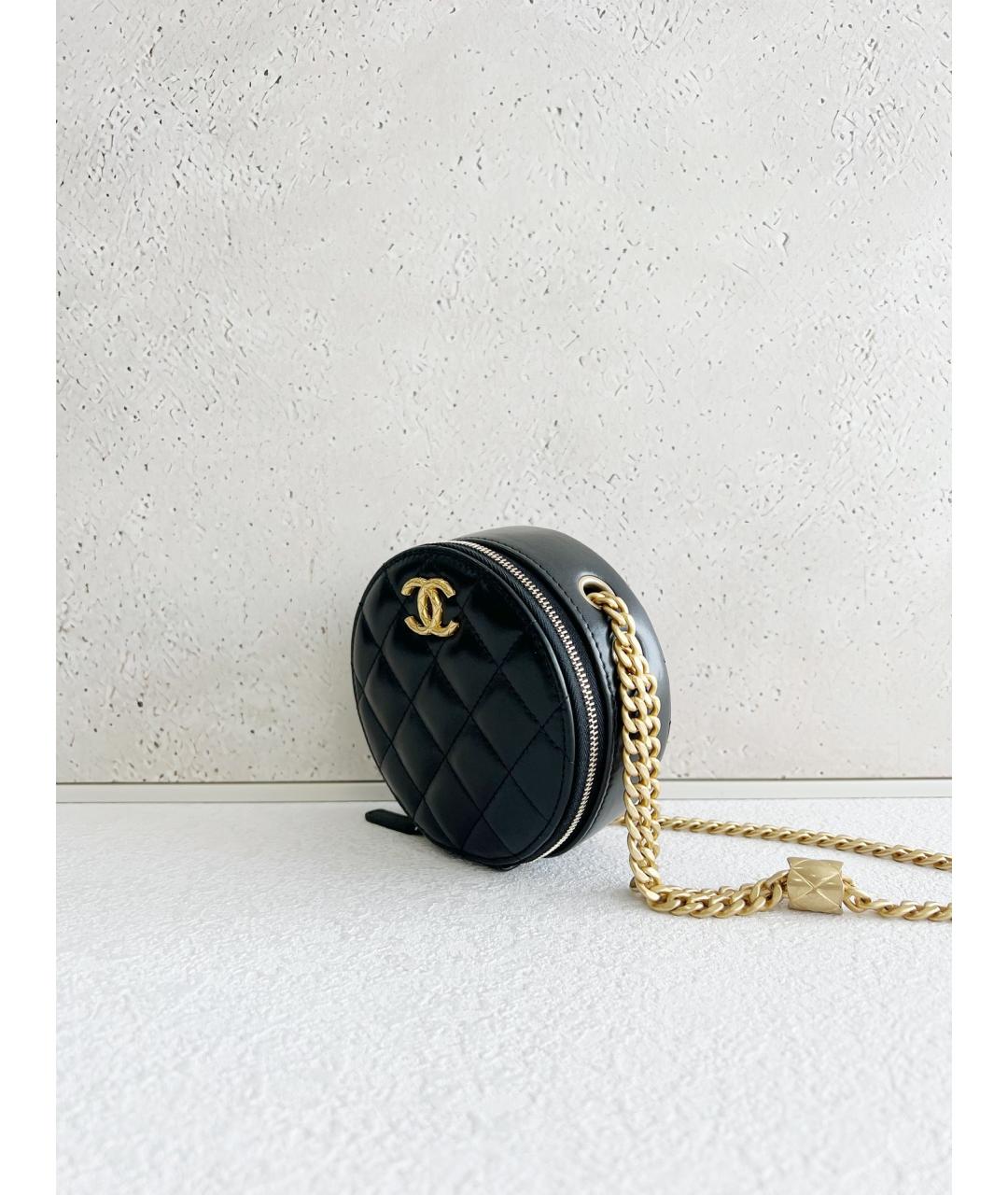 CHANEL Черная кожаная сумка через плечо, фото 3