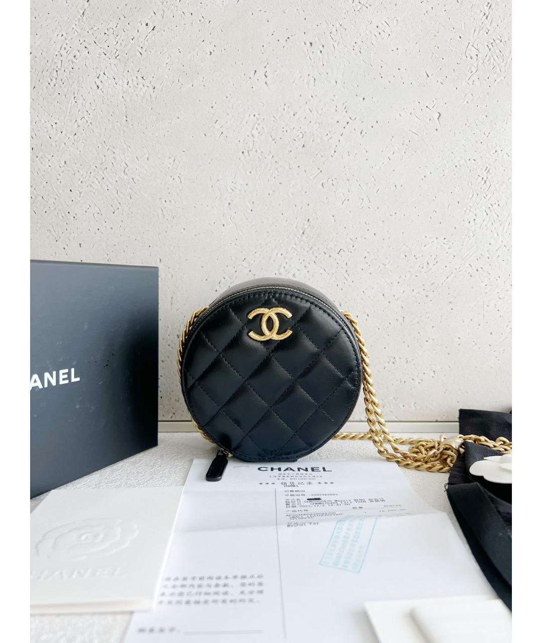 CHANEL Черная кожаная сумка через плечо, фото 7