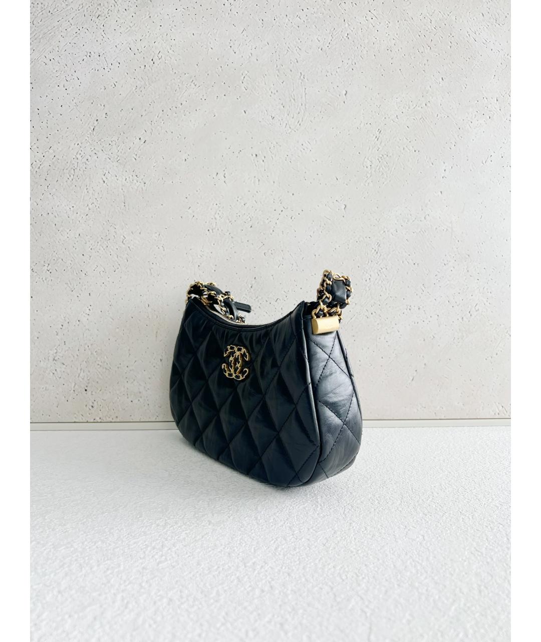 CHANEL Черная кожаная сумка через плечо, фото 3