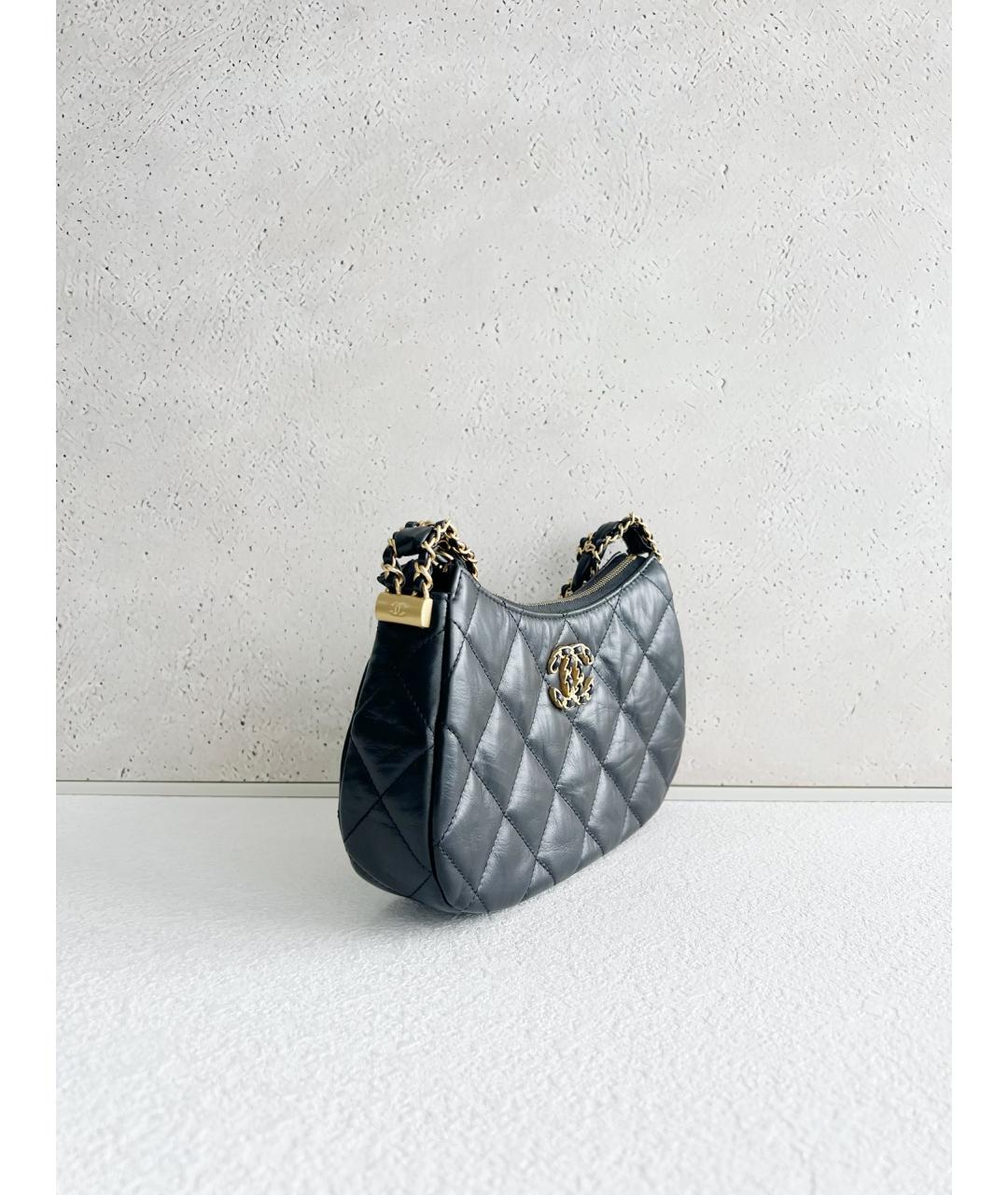 CHANEL Черная кожаная сумка через плечо, фото 4