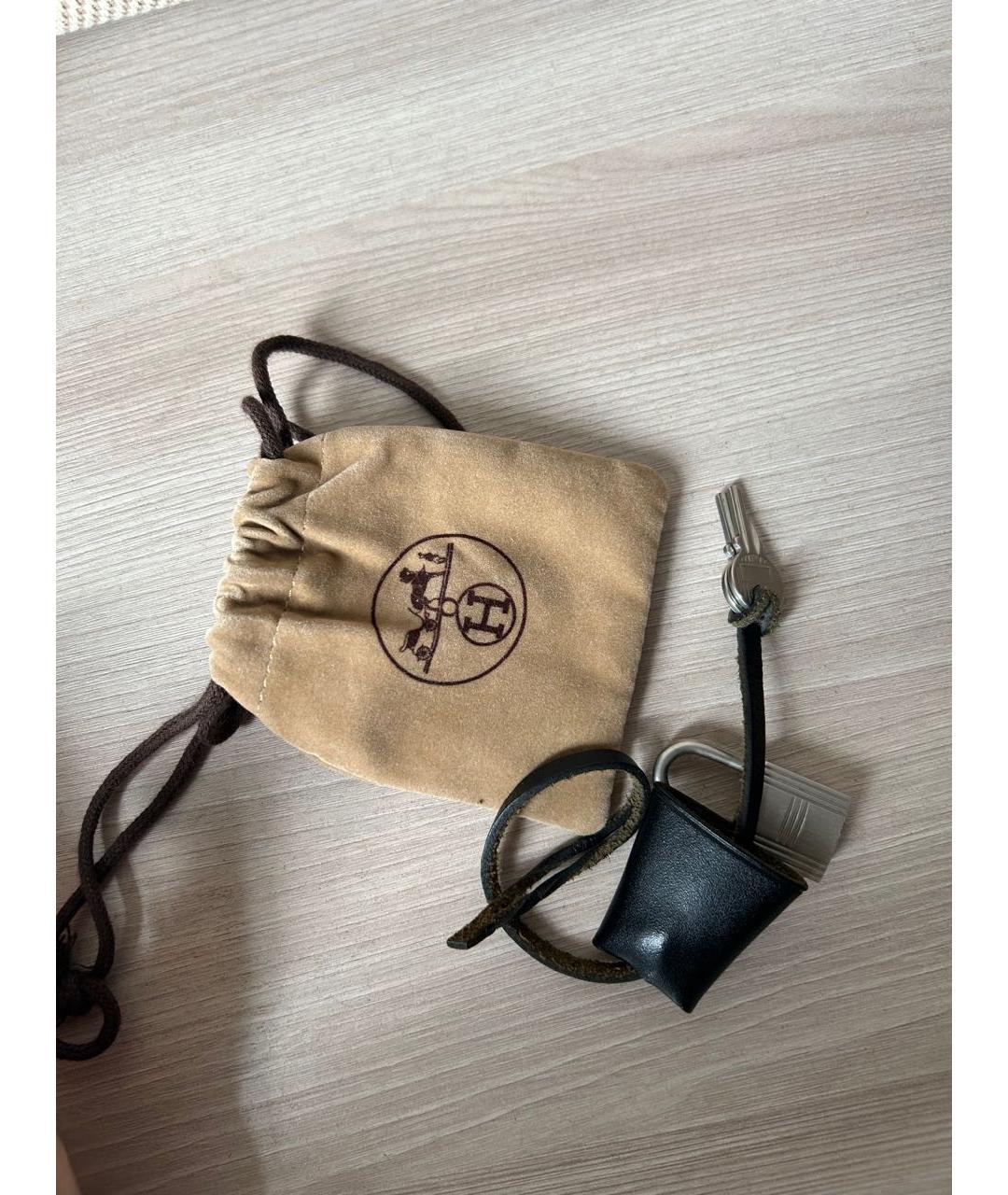 HERMES PRE-OWNED Черная тканевая сумка с короткими ручками, фото 7