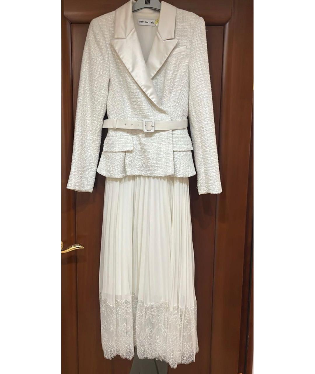 SELF-PORTRAIT Белое шифоновое вечернее платье, фото 7