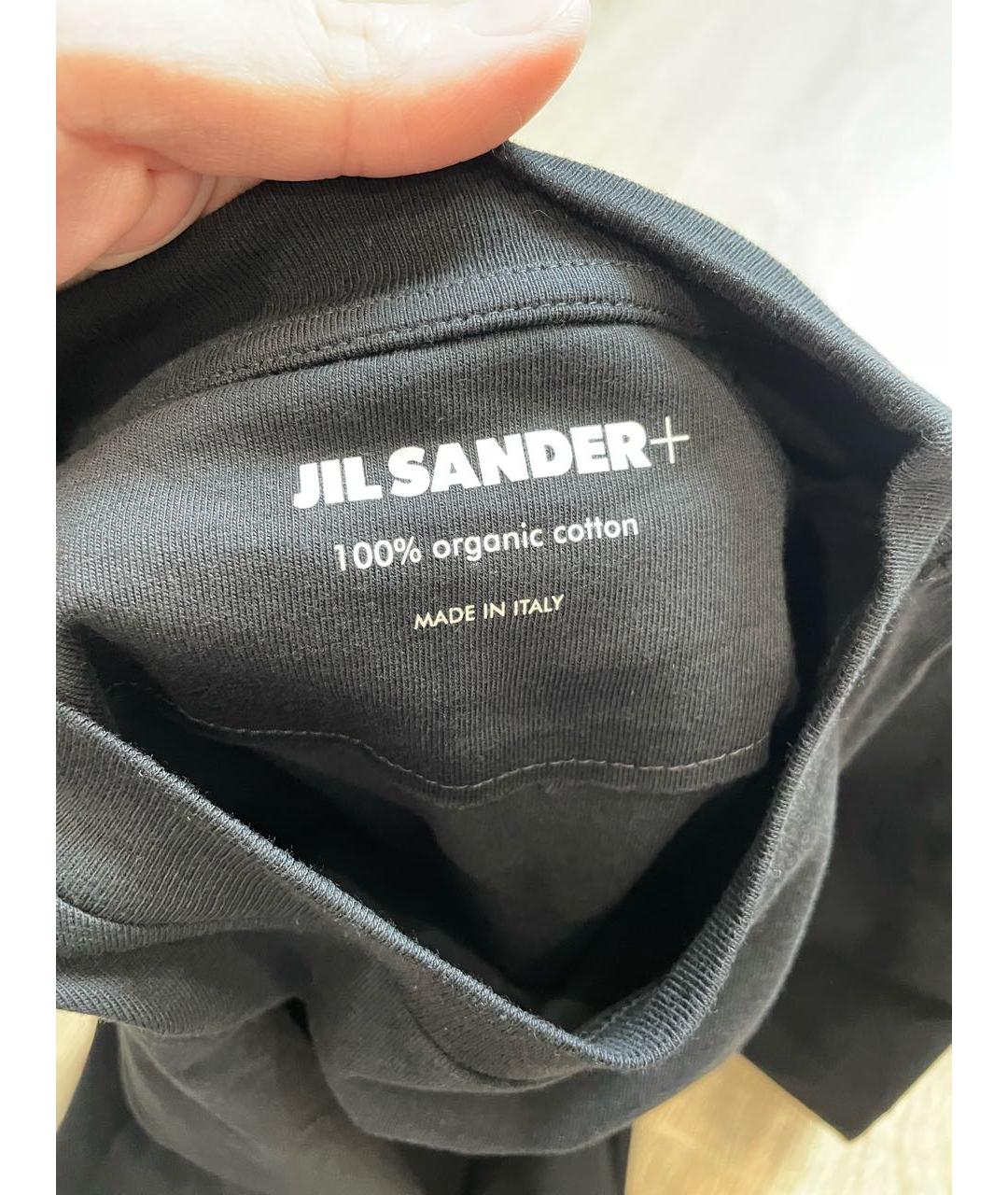 JIL SANDER Черная хлопковая футболка, фото 4