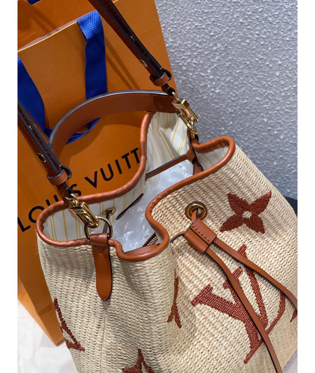 LOUIS VUITTON PRE-OWNED Коричневая жаккардовая сумка тоут, фото 6