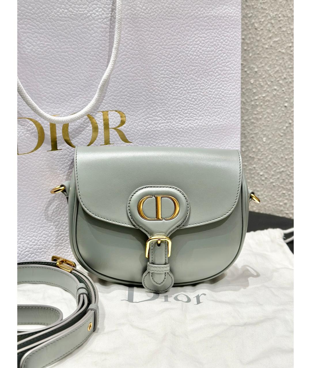 CHRISTIAN DIOR PRE-OWNED Серая кожаная сумка через плечо, фото 10