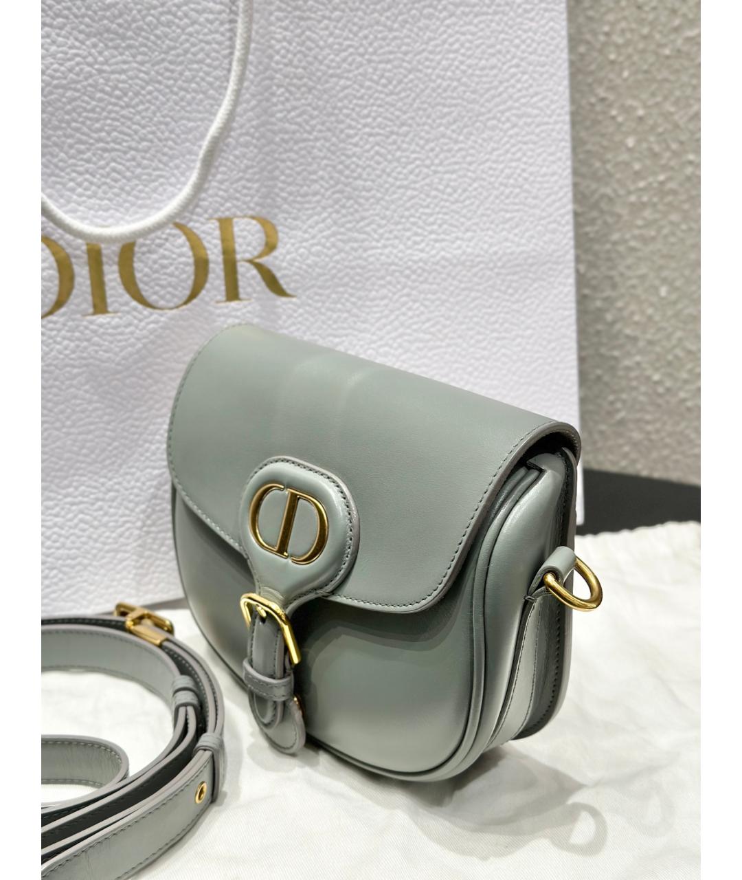 CHRISTIAN DIOR PRE-OWNED Серая кожаная сумка через плечо, фото 4