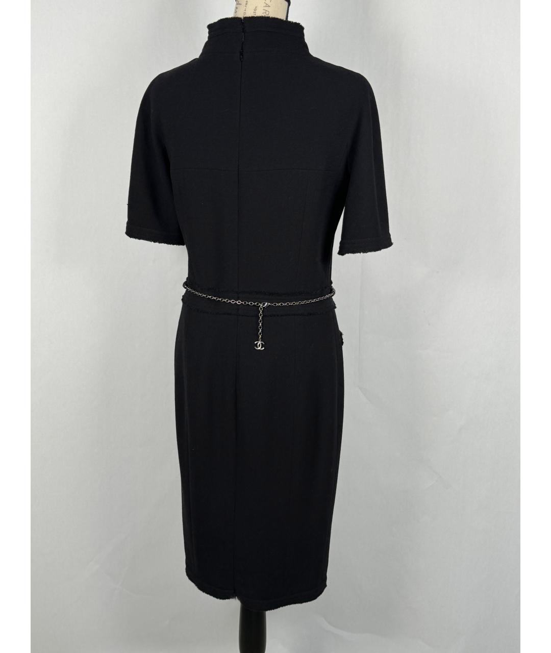 CHANEL PRE-OWNED Черное твидовое коктейльное платье, фото 8