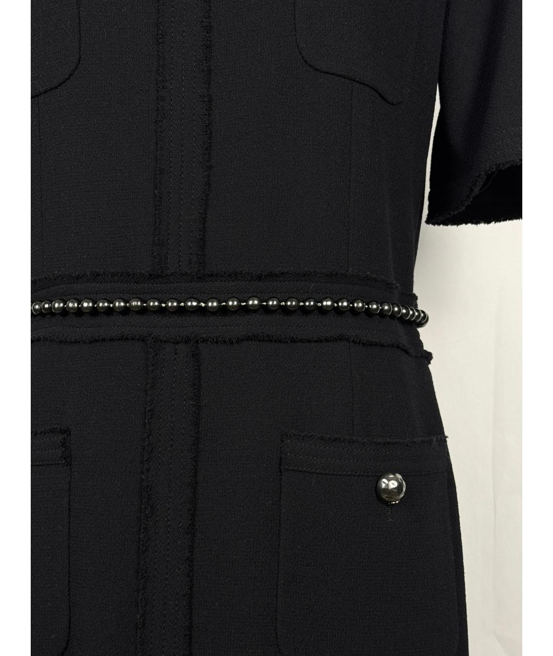 CHANEL PRE-OWNED Черное твидовое коктейльное платье, фото 7
