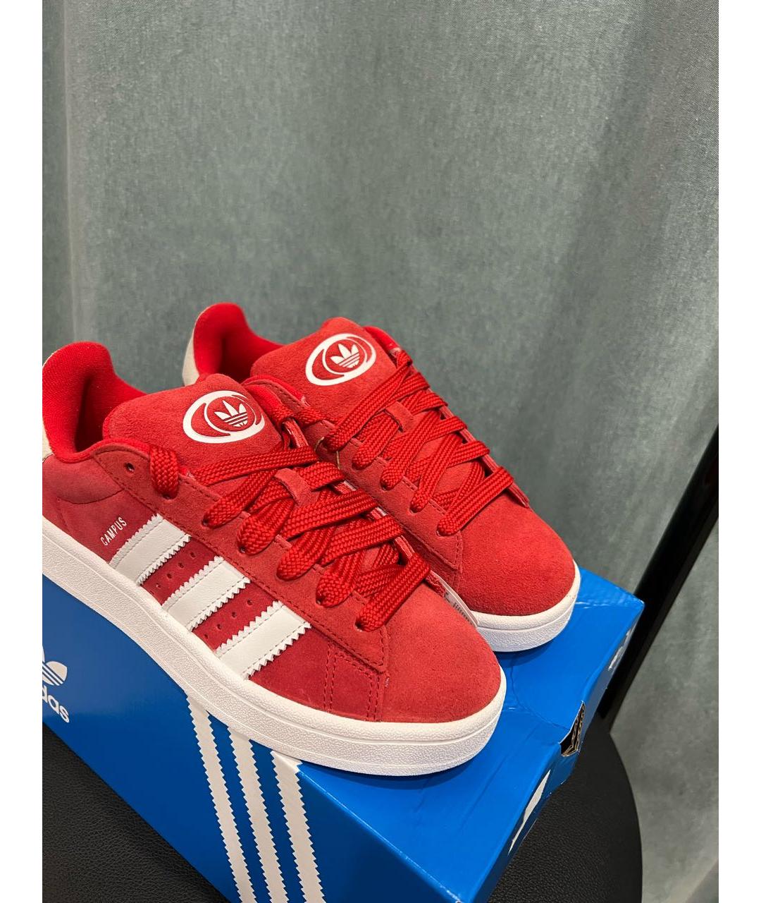 ADIDAS Красные замшевые кроссовки, фото 2