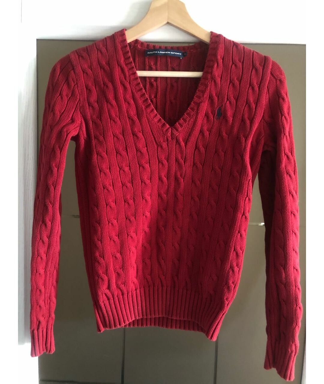 RALPH LAUREN Бордовый хлопковый джемпер / свитер, фото 4