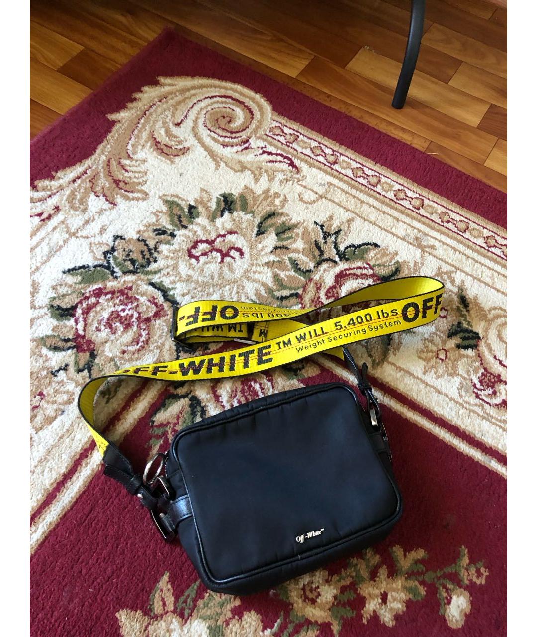 OFF-WHITE Черная сумка на плечо из искусственной кожи, фото 2