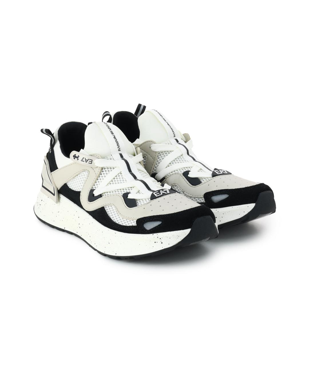 EA7 Белые синтетические низкие кроссовки / кеды, фото 2