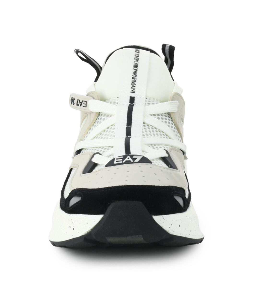 EA7 Белые синтетические низкие кроссовки / кеды, фото 4